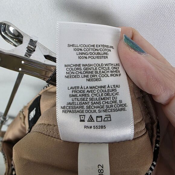 Express A Line Plaid Mini Skirt Tan‎ Brown Twee Preppy Clueless Size 6 Academia - Picture 7 of 7